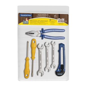 Kit De Ferramentas Tramontina Com Alicate Estilete Chaves De Fenda E Chaves Fixas 7 Peças