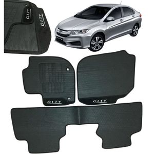 Kit Tapete Emborrachado Honda City 2015 A 2021 3 Peças