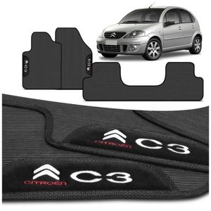 Kit Tapete Emborrachado Citroen C3 2013 A 2017 3 Peças