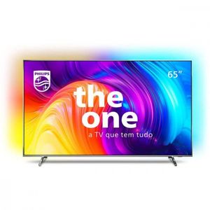 Smart TV 65 LED 4K UHD Philips 65PUG8808/78 Ambilight prata Bivolt