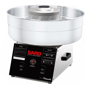 Máquina de Algodão Doce Capacidade 180 algodões doces por hora com Regulador de Potência 50/60 HZ Saro Aço Inox AD