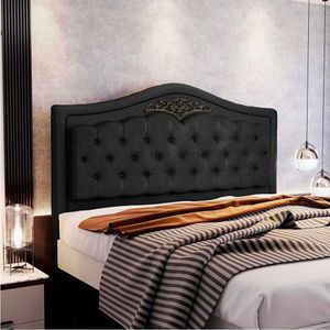 Cabeceira Holanda 0,90 M Solteiro Design Retro Speciale Home Preto Veludo