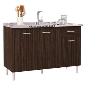 Balcão De Pia 120 Cm Chocolate - Poquema