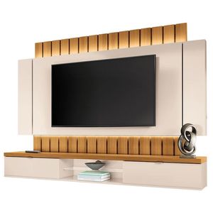 Painel Para Tv Home Suspenso Illusion 2.2 Off White Cinamomo - Hb Móveis