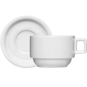 Conjunto 15 Xicaras Cha Com Pires Porcelana Barhotel Germer