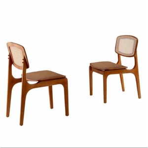 Conjunto Com 2 Cadeiras Malta Premium Em Moderna Mobília Star Caramelo Imbuia