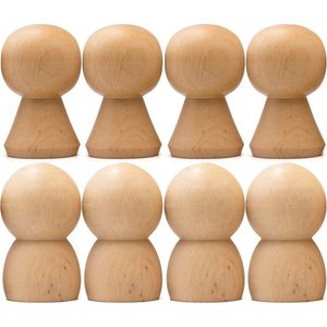 Conjunto De Bonecas De Madeira Aevvv, 8 Peças Diy Artesanato