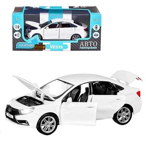 Carro Diecast Lada Vesta Sedan 1:24, Modelo Metal, Detalhado