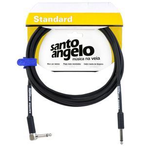 Cabo De Guitarra Angel 0,30mm Conector P10-p10 90º 25ft 7,62 Metros Preto