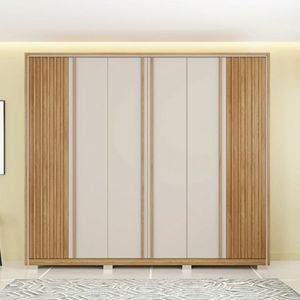 Guarda Roupa Apollo Com 6 Portas 4 Gavetas Sem Espelho Buriti Com Off White