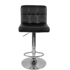 Banqueta Gomos Confort Em Courissimo, Giratoria, Com Regulagem De Altura Preta