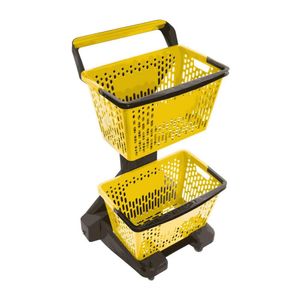 Carrinho De Compras Preto Com Cestos D-500 12kg Removíveis Amarelo - Dellaplast