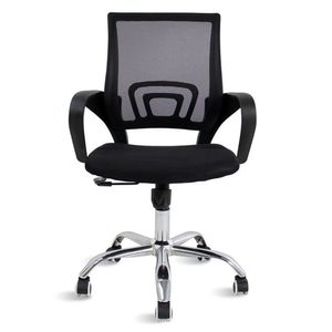 Cadeira De Escritório Confort Executive Preta E Cromada