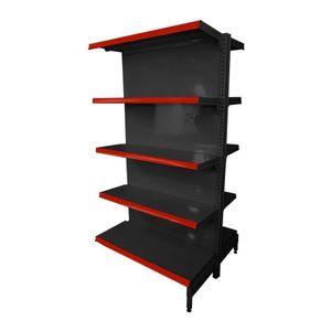 Gôndola Prateleira Preta 5 Níveis 40x30 New Plus 1,70 Central Continuação Pe Vermelho - Sa Gôndolas