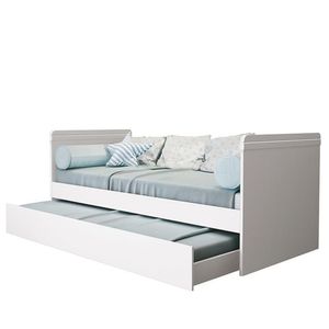 Cama Babá Com Auxiliar Nuth Branco Fosco E 2 Colchões Supreme - Reller Móveis Branco Fosco