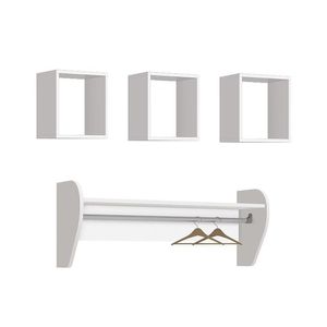 Kit 3 Nichos E Prateleira Juju Branco Fosco - Reller Móveis Branco Fosco
