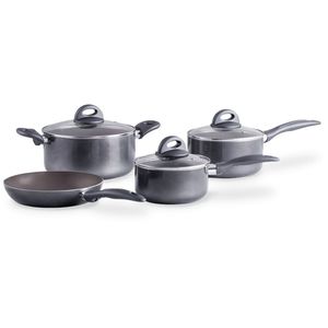 Jogo De Panelas Brinox Antiaderente Ceramic Life 4 Peças Smart Plus Cinza Cinza