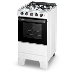 Fogão Esmaltec Ideal Pop 4 Bocas Branco Com Forno Limpa Fácil