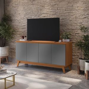 Aparador Kappesberg 4 Portas Canela/chumbo 156cm
