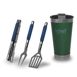 Trio Bbq Ichef E Copo Térmico Com Tampa Smart Cup 600ml Ichef | Copo Verde