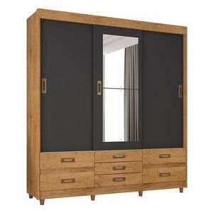 Guarda Roupa Casal E37020 Freijó Carbono Flex - Araplac