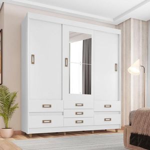 Guarda Roupa Casal Ambiente E37020 Branco - Araplac