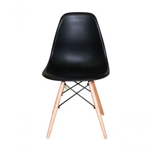 Conjunto De Jantar Mesa Eiffel 100cm Preta + 4 Cadeiras Eiffel Dkr Pretas