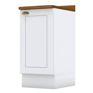 Balcão 1 Porta 40 Cm Americana Branco Com Tampo Nature - Henn