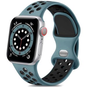 Lerobo Pulseira Esportiva Para Apple Watch, Silicone, 38mm-49mm (oceano E Preto)