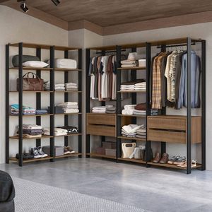 Guarda-roupa Closet Modulado Valencia 4 Gavetas 417cm Rustic/preto Madesa 01 Rustic/preto