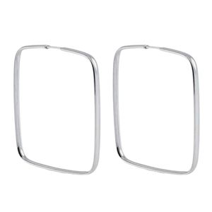 Brinco Argola Quadrada 15mm Com Fio Redondo Em Prata 925 Elegante Resistente