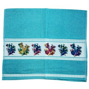 Toalha De Rostotransfer Felpuda Floral 42cm X 72cm Savitex Azul Claro