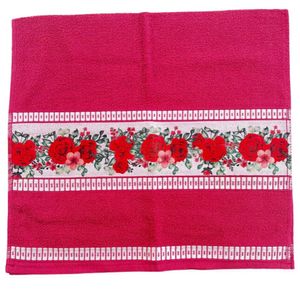 Toalha De Rostotransfer Felpuda Floral 42cm X 72cm Savitex Marsala