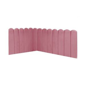 Cabeceira Painel Cama Casal Box Nuvem Suede Sandy 140 Cm Cor:rosa