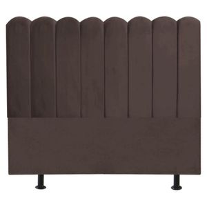 Cabeceira Estofada Cama Box King 195 Cm Maitê Suede Cor:marrom