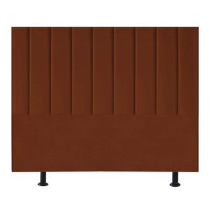 Cabeceira Estofada Cama Casal Queen Size 160 Cm Mavie Veludo Cor:terracota