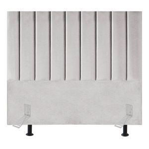 Cabeceira Estofada Cama Box King 195 Cm Carolina Veludo E Frame Cor:cinza Claro
