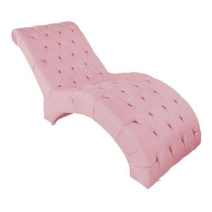 Recamier Maca Estofada Espreguiçadeira Para Sala E Cliníca Estética Veludo Talita Cor:rosê