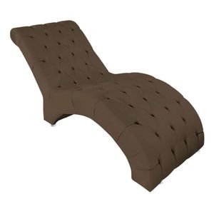 Recamier Maca Estofada Espreguiçadeira Para Sala E Cliníca Estética Veludo Talita Cor:marrom