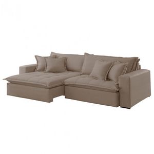 Sofá Zen Veludo 02 Módulos 120 Cm B25 Meu Sofá Online B002 Veludo Capuccino