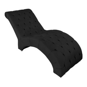 Recamier Divã Espreguiçadeira Para Sala Cliníca Estética Queila Suede Cor:preto