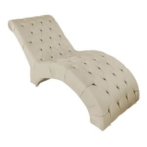Recamier Divã Espreguiçadeira Sala Cliníca Rafaela Suede Cor:bege
