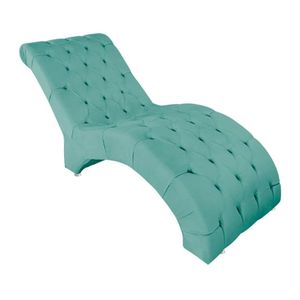 Recamier Divã Espreguiçadeira Sala E Cliníca Rafaela Veludo azul Tiffany