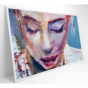 Quadro Pintura Rosto Feminino Medidas 60x40 Cm Tipo De Impressão Tecido Canvas