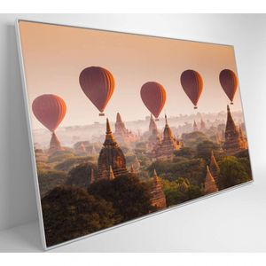 Quadro Decorativo Balões Sobre Bagan Mianmar Medidas 40x60 Cm Tipo De Impressão Tecido Canvas