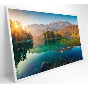 Quadro Sunrise Nos Alpes Alemães Medidas 90x60 Cm Tipo De Impressão Vidro Acrílico