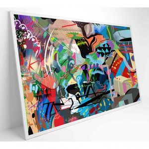 Quadro Pintura De Rua Multicolorida Aleatória Medidas 90x60 Cm Impressão Adesivo Fotográfico