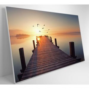 Quadro Pássaros Voando No Pôr Do Sol Medidas 60x40 Cm Impressão Tecido Canvas