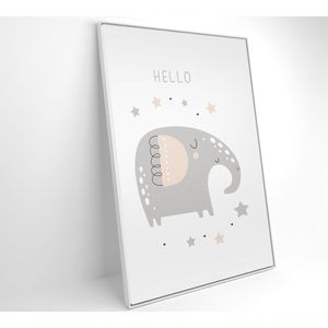 Quadro Infantil Hello Elefante Medidas 60x90 Cm Impressão Vidro Acrílico