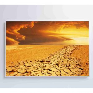 Quadro Por Do Sol No Deserto Medidas 60x40 Cm Impressão Tecido Canvas